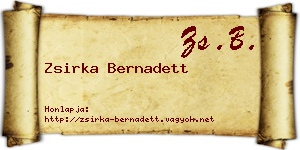 Zsirka Bernadett névjegykártya